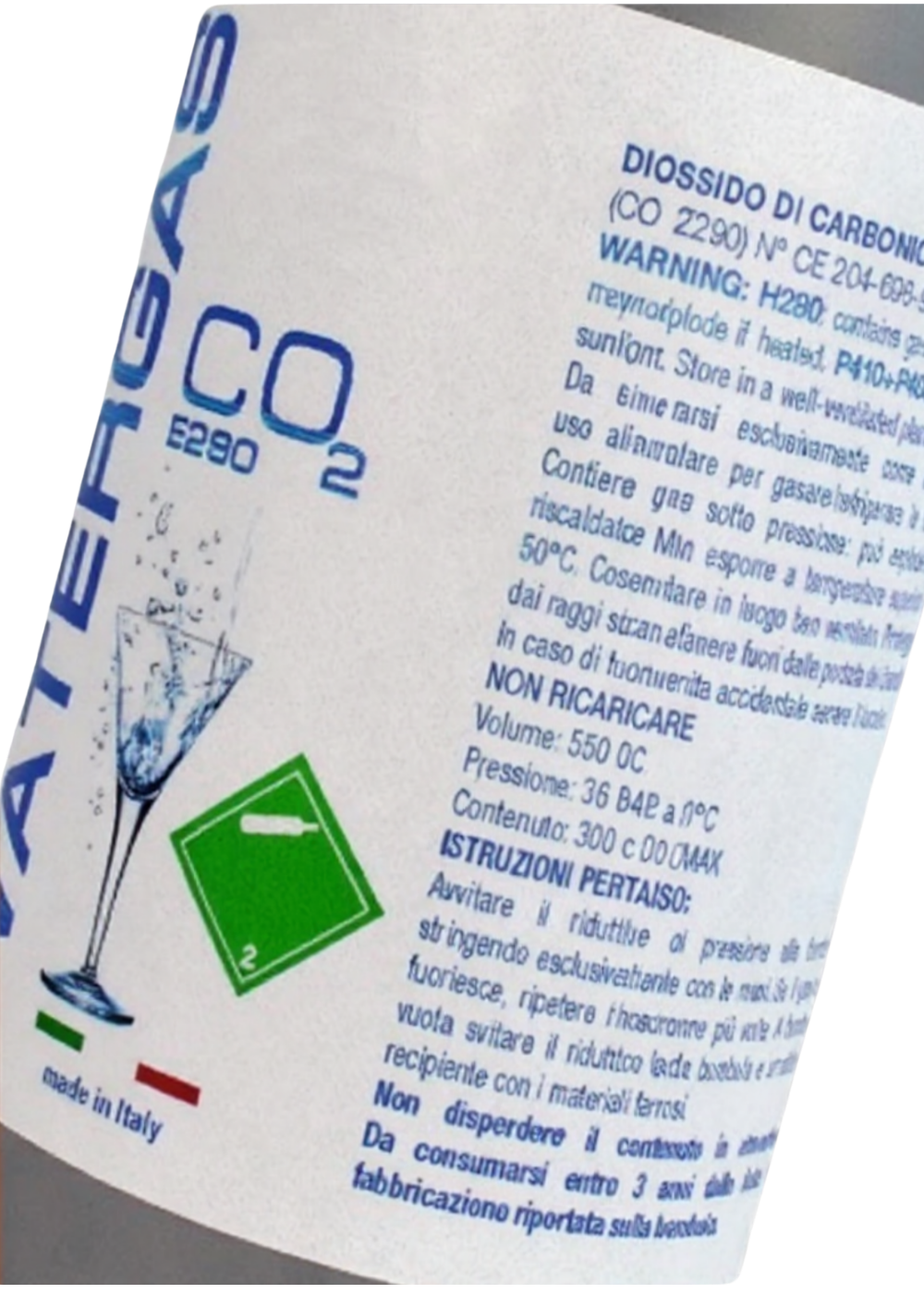 Bombola CO₂ E290 300g | Monouso per refrigeratori acqua - immagine 2