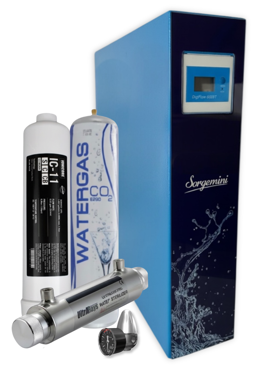 Sorgemini Ondea V 2.13 – Sistema di Filtrazione a Sedimenti 5 Micron, Carbon Block e Ultrafiltrazione Orizzontale