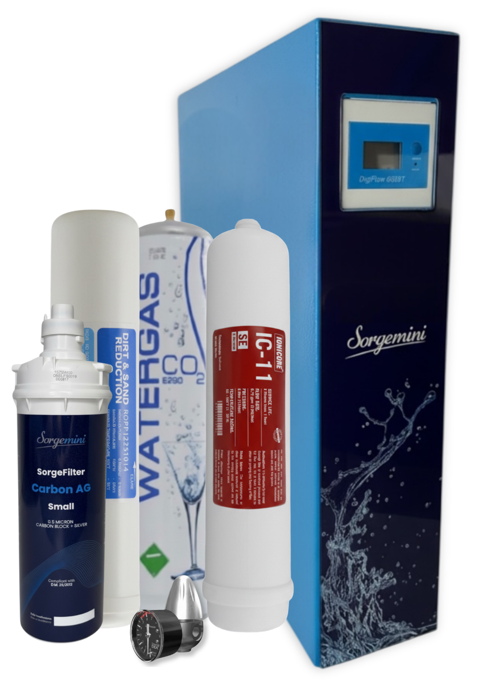 Sorgemini Ondea V 2.9 UV Soda – Sistema di Filtrazione a Sedimenti 5 Micron e Ultrafiltrazione Verticale